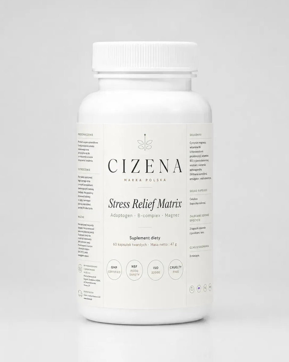 Cizena Relief Matrix · butelka 60 kapsułek · suplement na wypalenie zawodowe · marka polska adaptogeny